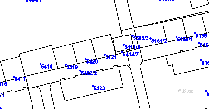 Parcela st. 5421 v KÚ Petřvald u Karviné, Katastrální mapa