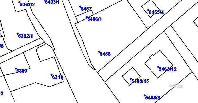 Parcela st. 5458 v KÚ Petřvald u Karviné, Katastrální mapa