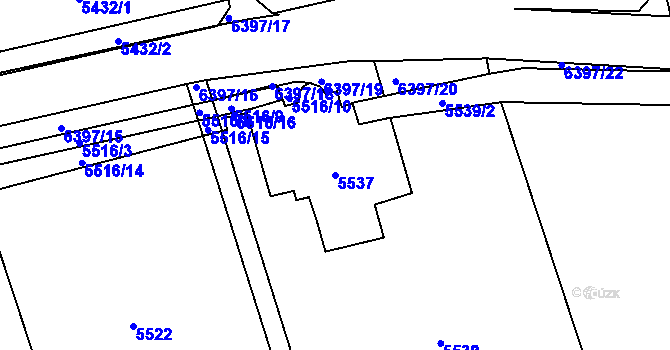 Parcela st. 5537 v KÚ Petřvald u Karviné, Katastrální mapa