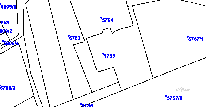 Parcela st. 5755 v KÚ Petřvald u Karviné, Katastrální mapa