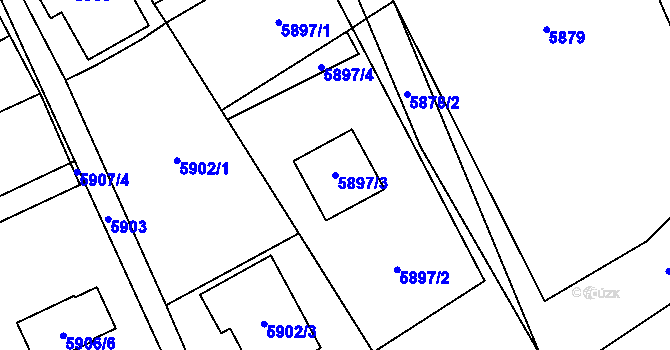 Parcela st. 5897/3 v KÚ Petřvald u Karviné, Katastrální mapa