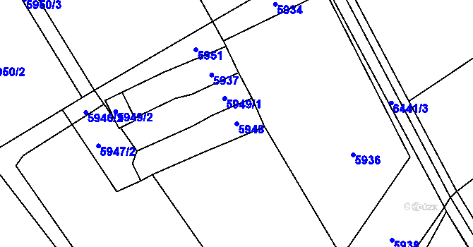 Parcela st. 5948 v KÚ Petřvald u Karviné, Katastrální mapa