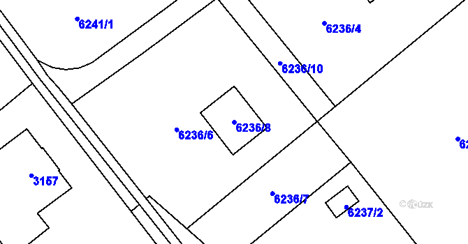 Parcela st. 6236/8 v KÚ Petřvald u Karviné, Katastrální mapa