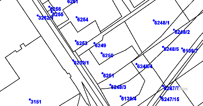 Parcela st. 6250 v KÚ Petřvald u Karviné, Katastrální mapa