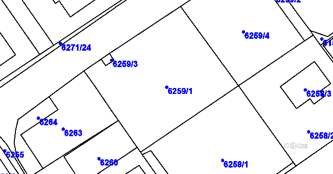 Parcela st. 6259/1 v KÚ Petřvald u Karviné, Katastrální mapa