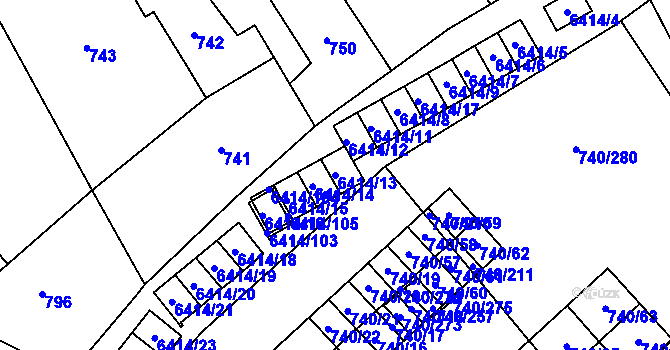 Parcela st. 6414/13 v KÚ Petřvald u Karviné, Katastrální mapa