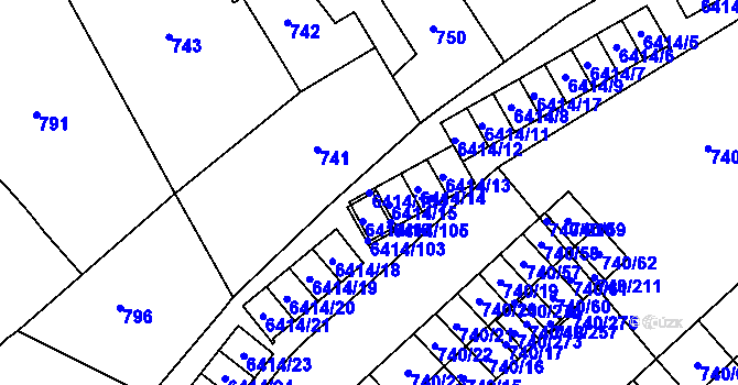 Parcela st. 6414/104 v KÚ Petřvald u Karviné, Katastrální mapa