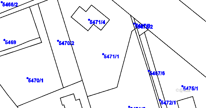 Parcela st. 5471/1 v KÚ Petřvald u Karviné, Katastrální mapa