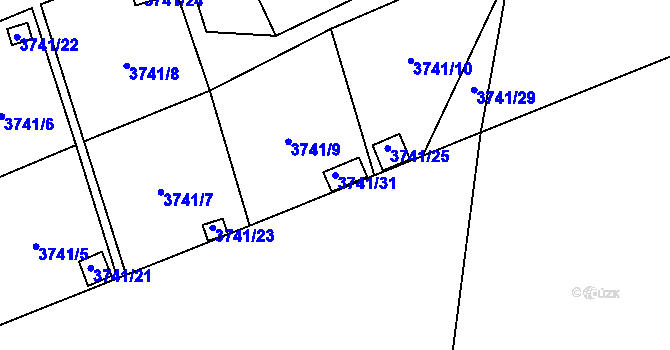 Parcela st. 3741/31 v KÚ Petřvald u Karviné, Katastrální mapa