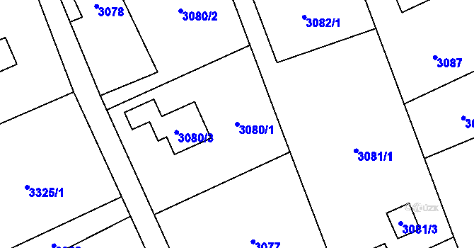 Parcela st. 3080/1 v KÚ Petřvald u Karviné, Katastrální mapa