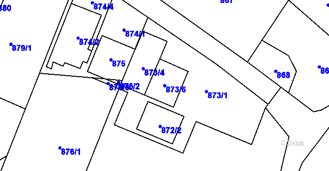 Parcela st. 873/6 v KÚ Petřvald u Karviné, Katastrální mapa