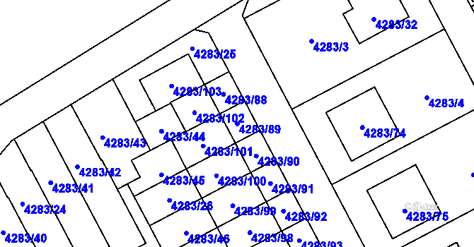 Parcela st. 4283/89 v KÚ Petřvald u Karviné, Katastrální mapa