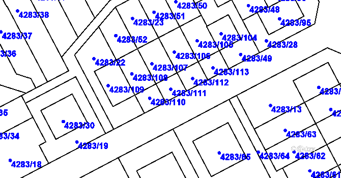 Parcela st. 4283/111 v KÚ Petřvald u Karviné, Katastrální mapa