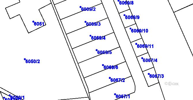 Parcela st. 6069/5 v KÚ Petřvald u Karviné, Katastrální mapa