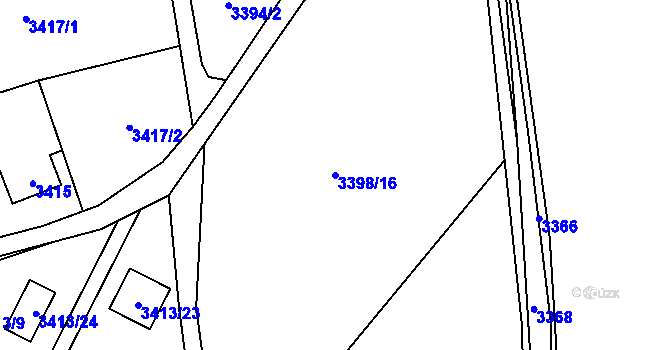 Parcela st. 3398/16 v KÚ Petřvald u Karviné, Katastrální mapa