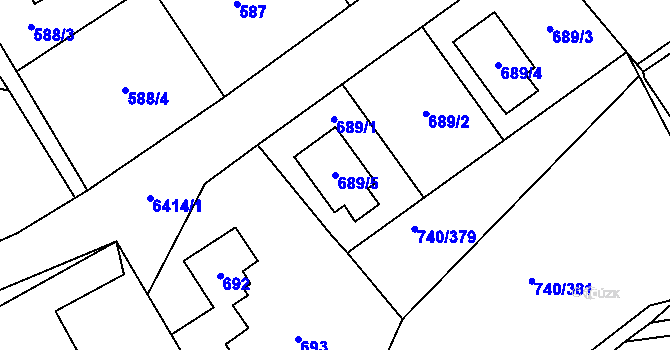 Parcela st. 689/5 v KÚ Petřvald u Karviné, Katastrální mapa