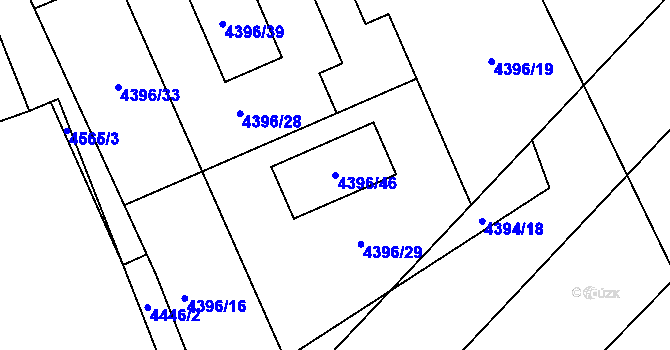 Parcela st. 4396/46 v KÚ Petřvald u Karviné, Katastrální mapa