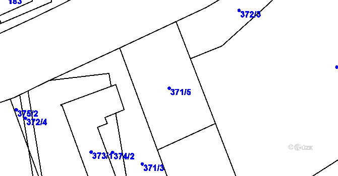 Parcela st. 371/5 v KÚ Petřvald u Karviné, Katastrální mapa