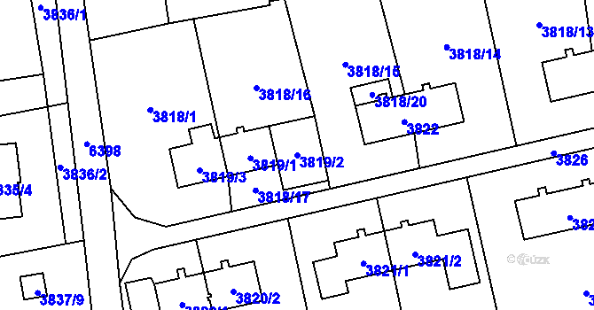 Parcela st. 3819/2 v KÚ Petřvald u Karviné, Katastrální mapa