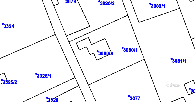 Parcela st. 3080/3 v KÚ Petřvald u Karviné, Katastrální mapa