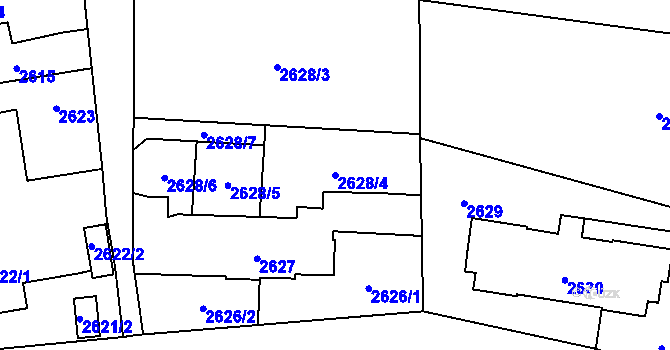 Parcela st. 2628/4 v KÚ Petřvald u Karviné, Katastrální mapa