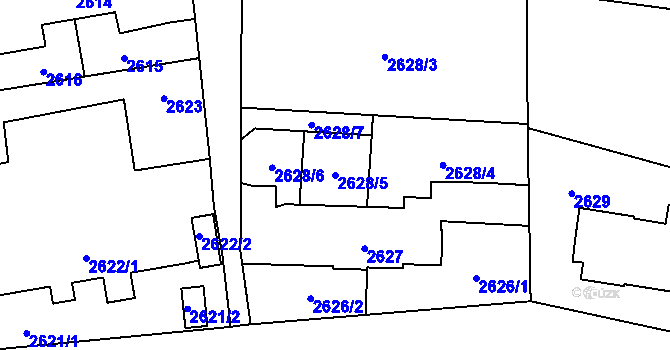 Parcela st. 2628/5 v KÚ Petřvald u Karviné, Katastrální mapa