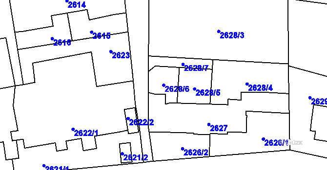 Parcela st. 2628/6 v KÚ Petřvald u Karviné, Katastrální mapa