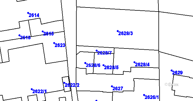 Parcela st. 2628/7 v KÚ Petřvald u Karviné, Katastrální mapa