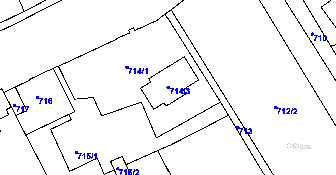 Parcela st. 714/3 v KÚ Petřvald u Karviné, Katastrální mapa