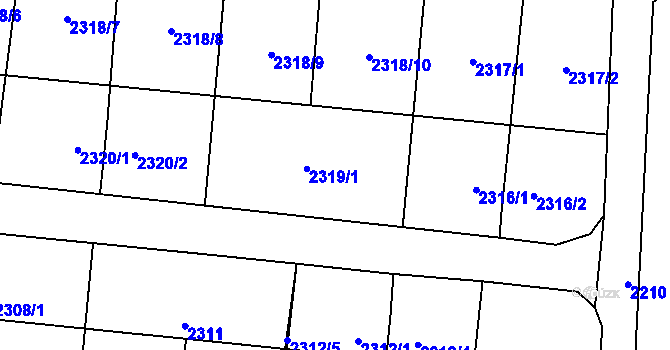 Parcela st. 2319/3 v KÚ Petřvald u Karviné, Katastrální mapa
