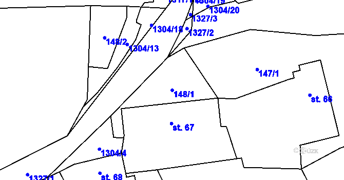 Parcela st. 148/1 v KÚ Petřvald u Nového Jičína, Katastrální mapa
