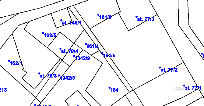 Parcela st. 161/5 v KÚ Petřvald u Nového Jičína, Katastrální mapa
