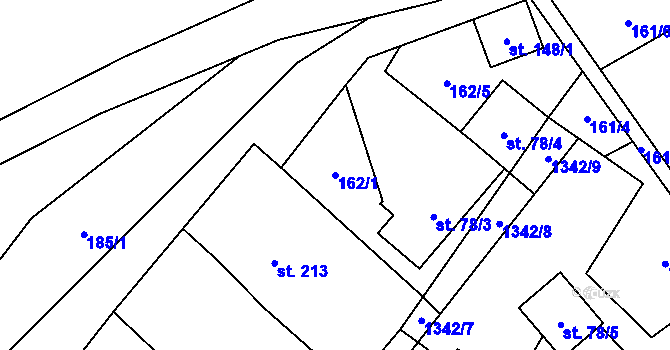 Parcela st. 162/1 v KÚ Petřvald u Nového Jičína, Katastrální mapa