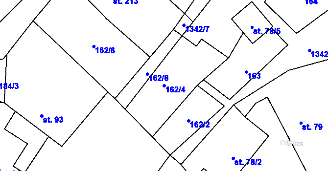Parcela st. 162/4 v KÚ Petřvald u Nového Jičína, Katastrální mapa