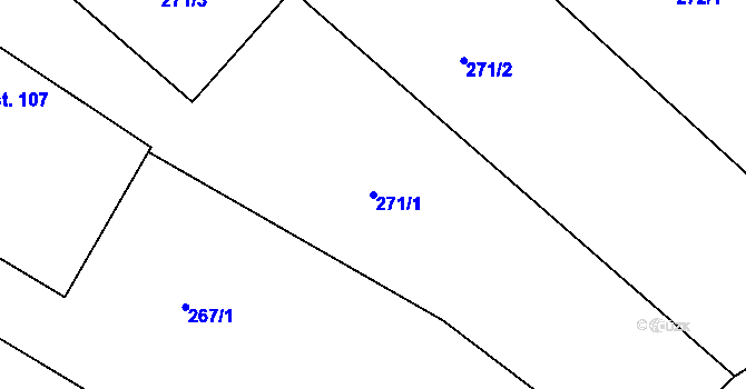 Parcela st. 271/1 v KÚ Petřvald u Nového Jičína, Katastrální mapa
