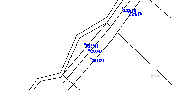 Parcela st. 323 v KÚ Petřvald u Nového Jičína, Katastrální mapa