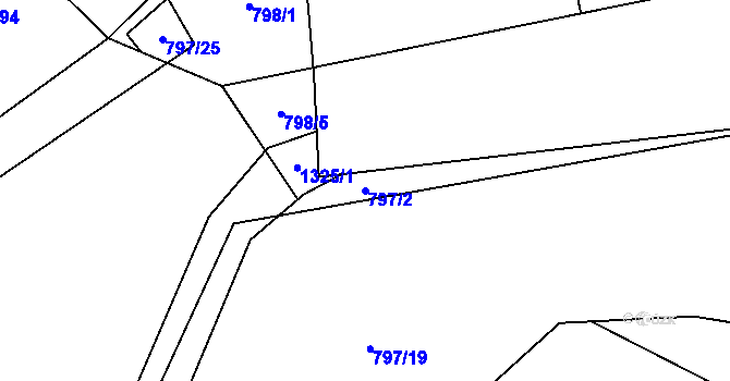 Parcela st. 797/2 v KÚ Petřvald u Nového Jičína, Katastrální mapa