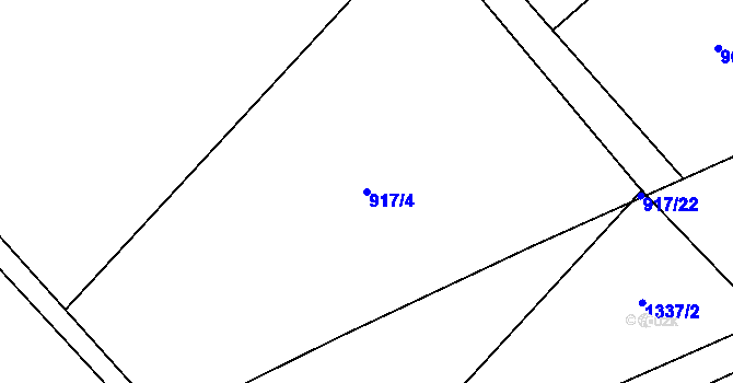 Parcela st. 917/4 v KÚ Petřvald u Nového Jičína, Katastrální mapa