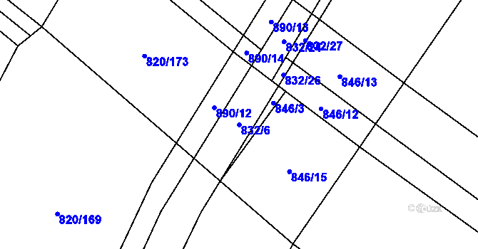 Parcela st. 832/6 v KÚ Petřvald u Nového Jičína, Katastrální mapa