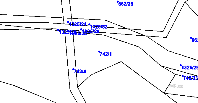 Parcela st. 742/1 v KÚ Petřvald u Nového Jičína, Katastrální mapa