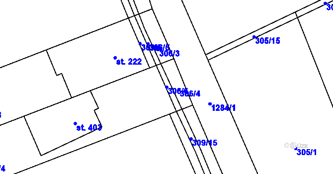 Parcela st. 306/6 v KÚ Petřvald u Nového Jičína, Katastrální mapa