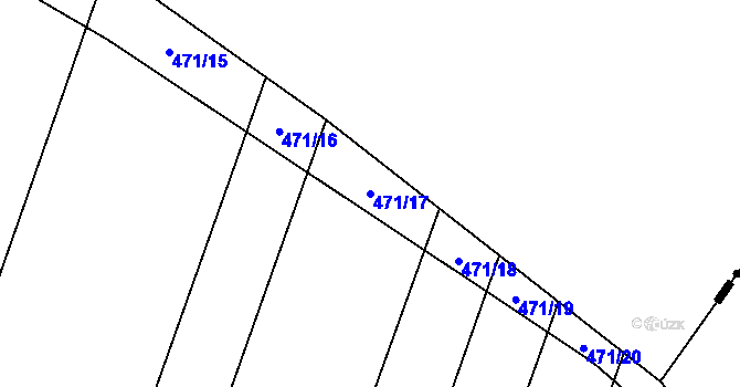Parcela st. 471/17 v KÚ Petřvald u Nového Jičína, Katastrální mapa
