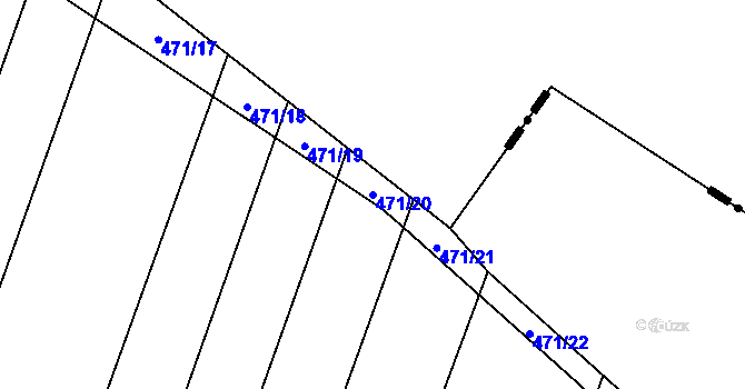 Parcela st. 471/20 v KÚ Petřvald u Nového Jičína, Katastrální mapa