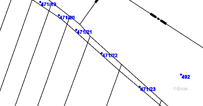 Parcela st. 471/22 v KÚ Petřvald u Nového Jičína, Katastrální mapa