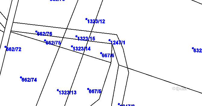 Parcela st. 667/6 v KÚ Petřvald u Nového Jičína, Katastrální mapa