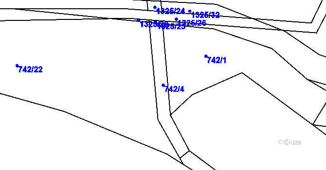 Parcela st. 742/4 v KÚ Petřvald u Nového Jičína, Katastrální mapa