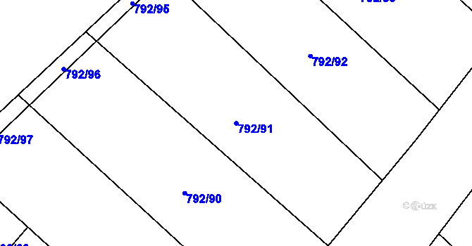 Parcela st. 792/91 v KÚ Petřvald u Nového Jičína, Katastrální mapa