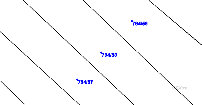 Parcela st. 794/58 v KÚ Petřvald u Nového Jičína, Katastrální mapa