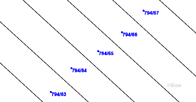 Parcela st. 794/65 v KÚ Petřvald u Nového Jičína, Katastrální mapa