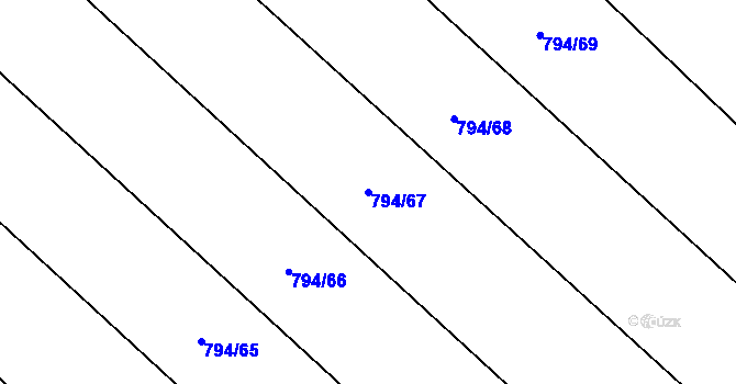 Parcela st. 794/67 v KÚ Petřvald u Nového Jičína, Katastrální mapa